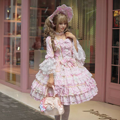 Hanguliang - Candlelight Sonata - Sweet Lolita Long Sleeve OP, Tiered Ruffles