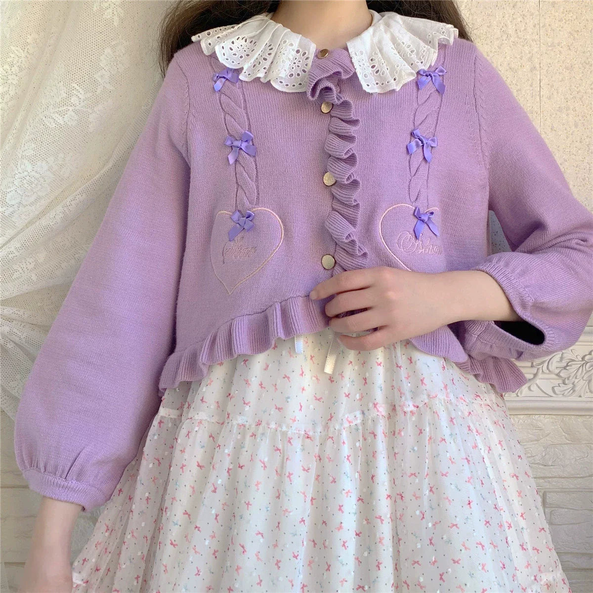 Dark Star Island - Sugar Frost - Sweet Lolita Cardigan Knit Embroidered Sweater