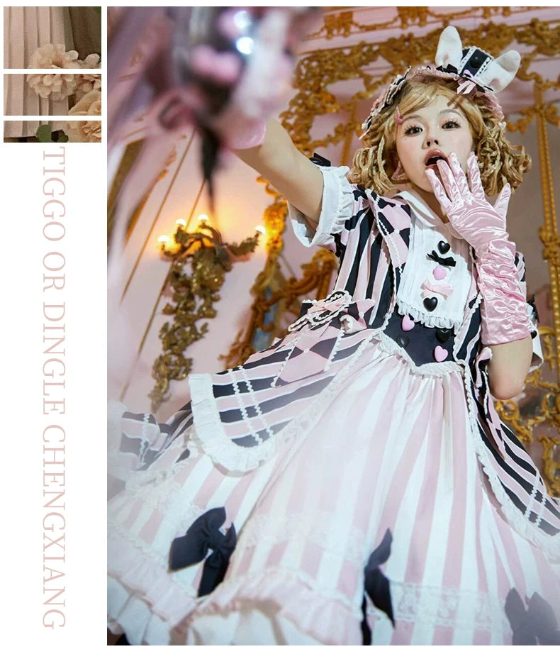 Sakurahime - Werid Theatre - Sweet Lolita Blackpink Stripe OP