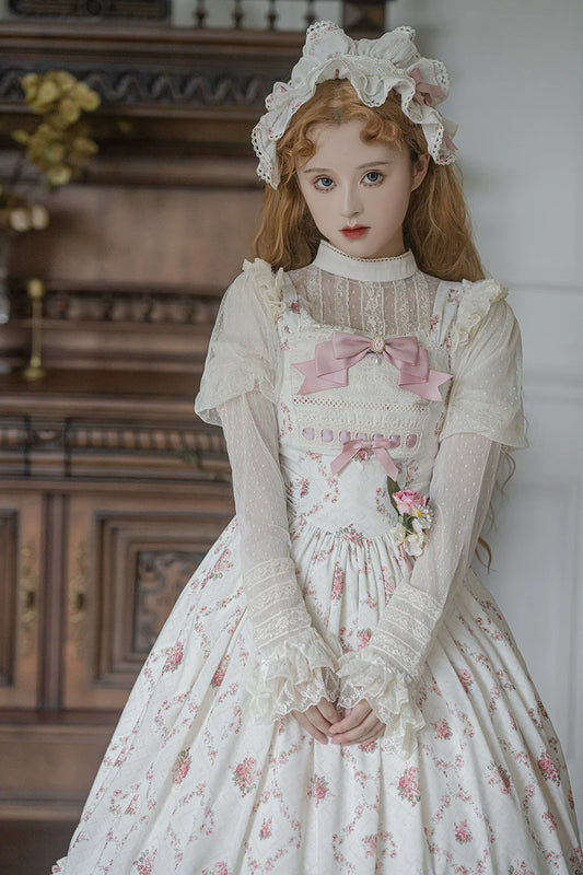 Miss Point - Kaleidoscope - Classical Lolita Shirt Dot Gauze Detachable Puff Sleeve Blouse Customized