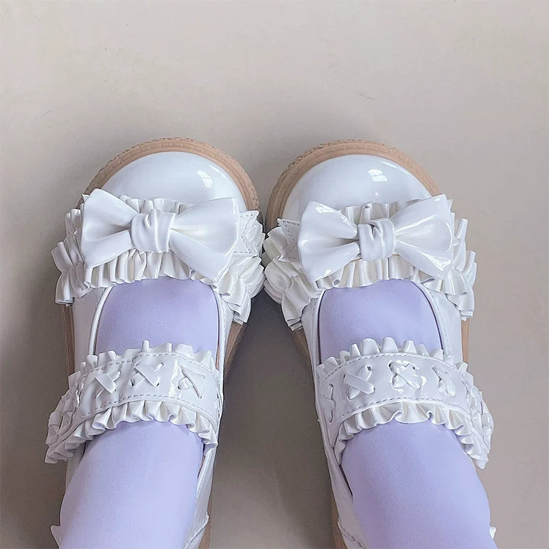 Fairy Godmother - Cute Lolita Shoes Bow Candy-Colored Lolita Flat Shoes