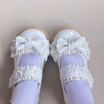 Fairy Godmother - Cute Lolita Shoes Bow Candy-Colored Lolita Flat Shoes