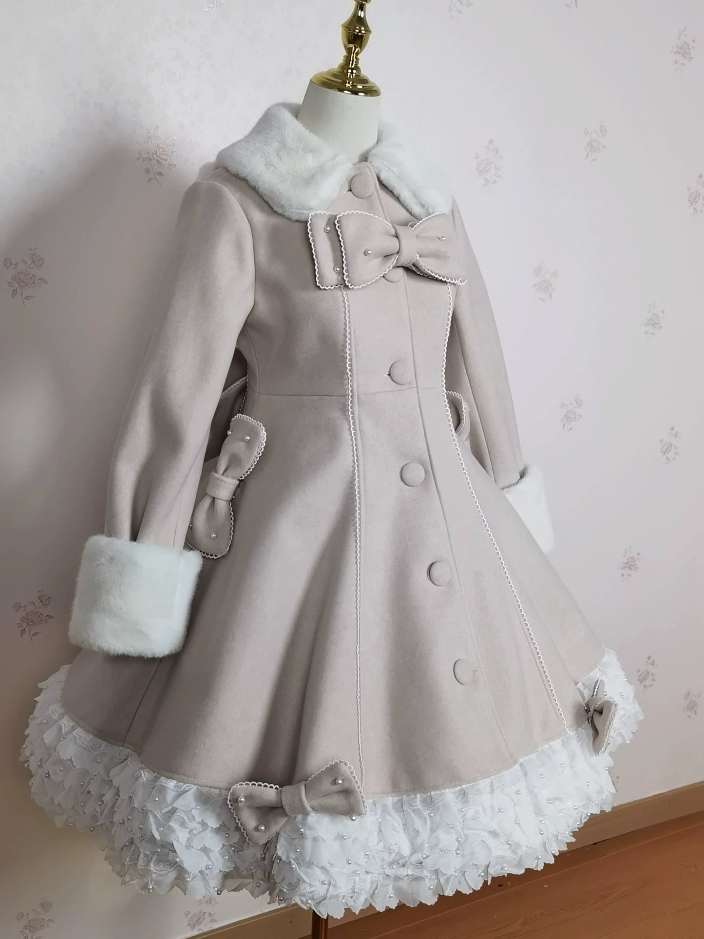 Bunny Magic Forest - High Waisted Sweet Lolita Overcoat, Bunny Ear Collar