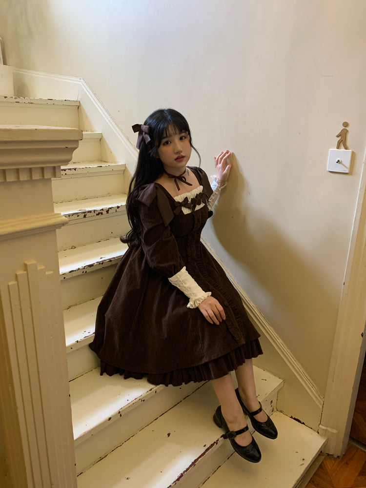 Sweet Wood - Annie's Gift - Elegant Velvet Lolita OP Dress