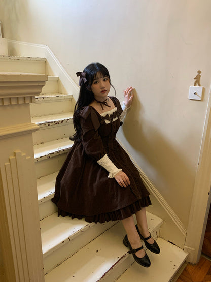 Sweet Wood - Annie's Gift - Elegant Velvet Lolita OP Dress