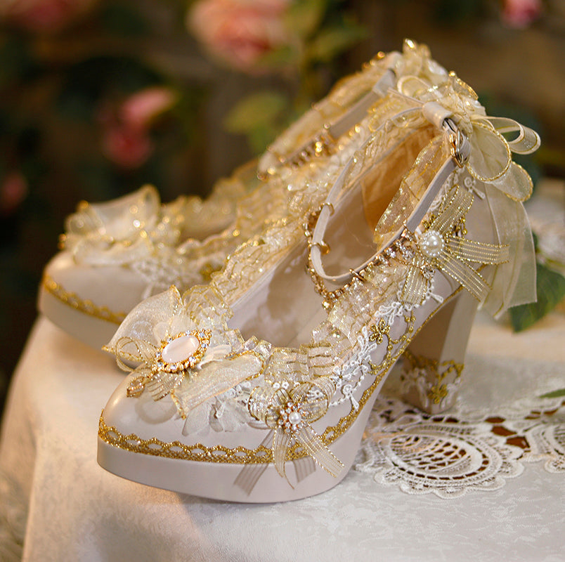 One Night - Handmade Luxuriant Tea Party Lolita Shoes