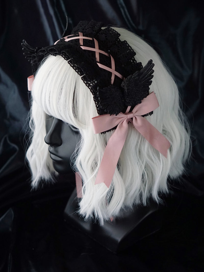 Strange Sugar - Black Wings Halloween Goth Lolita Hairband
