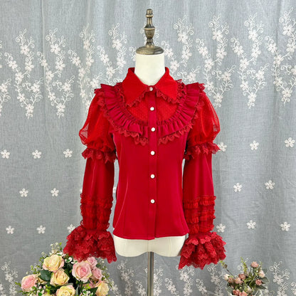 DMFS Lolita - Sweet Lolita Shirt Peter Pan Collar Blouse Detachable Sleeves