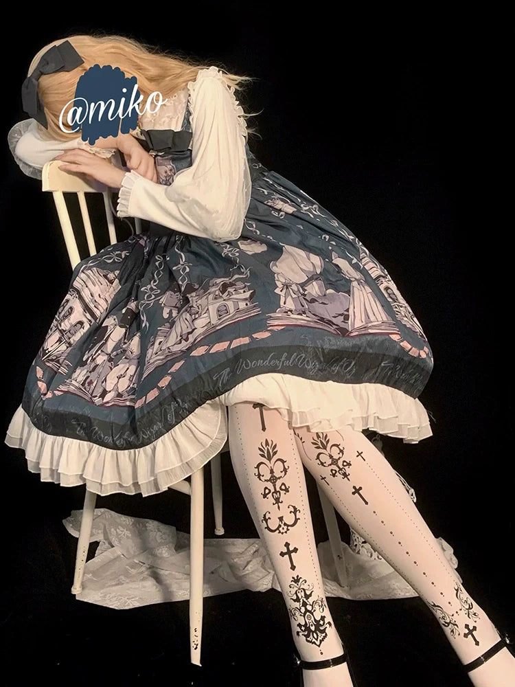 Wulala Mew - Elegant Lolita Pantyhose Daily Gold Foil Printing Tights