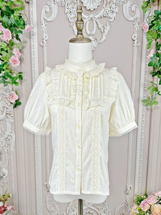DMFS Lolita - Sweet Lolita Blouse Cotton Summer Short Sleeve Shirt