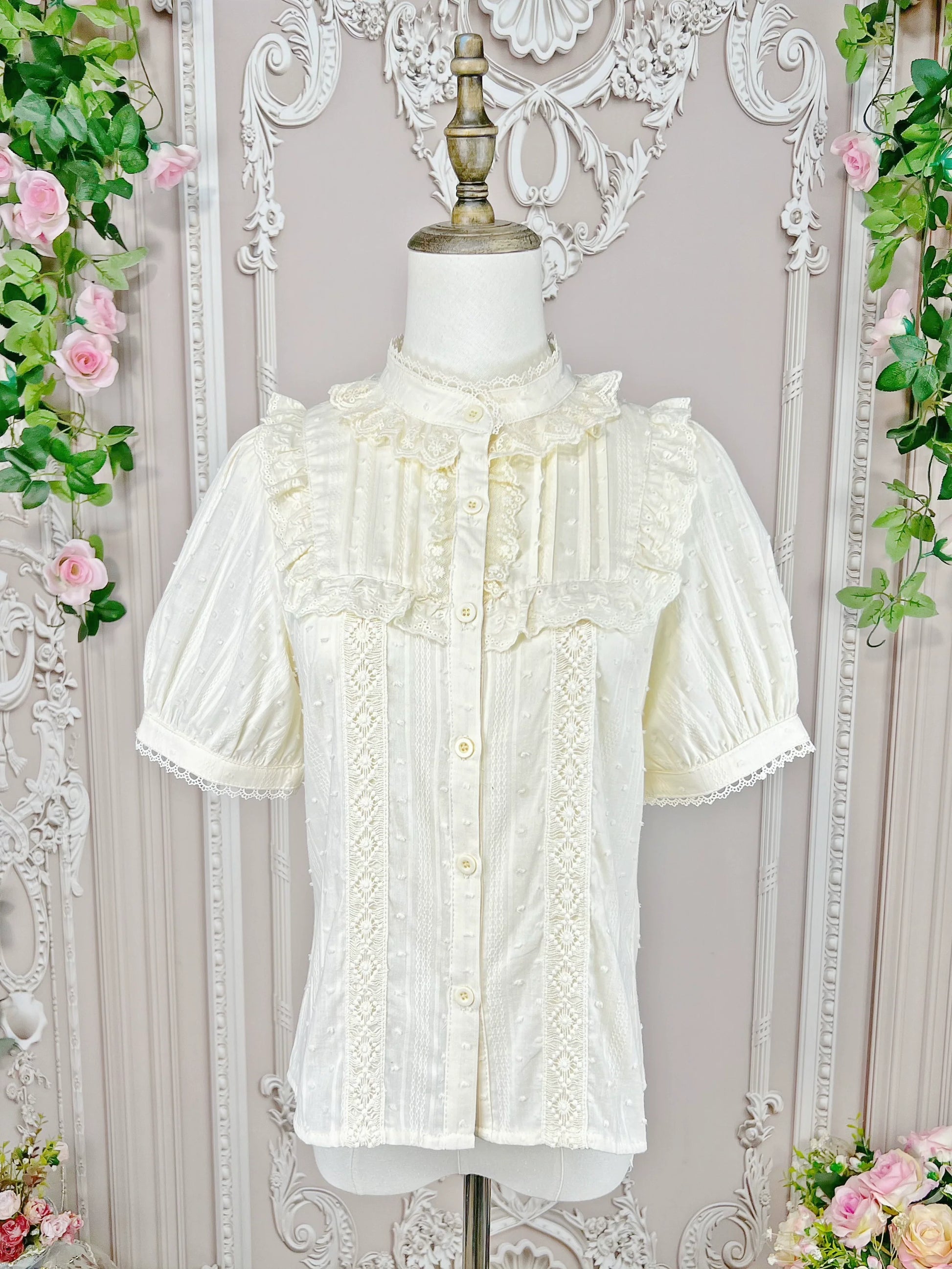 DMFS Lolita - Sweet Lolita Blouse Cotton Summer Short Sleeve Shirt