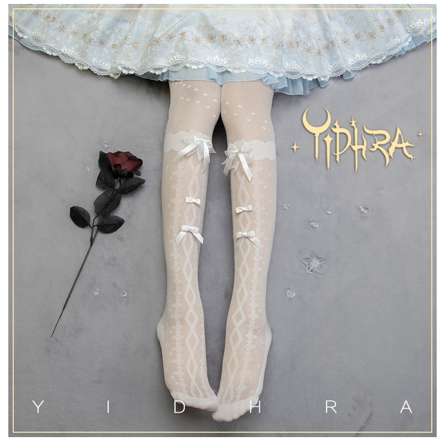 Yidhra - Sweet Lolita Black and White Summer Pantyhose