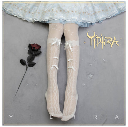 Yidhra - Sweet Lolita Black and White Summer Pantyhose