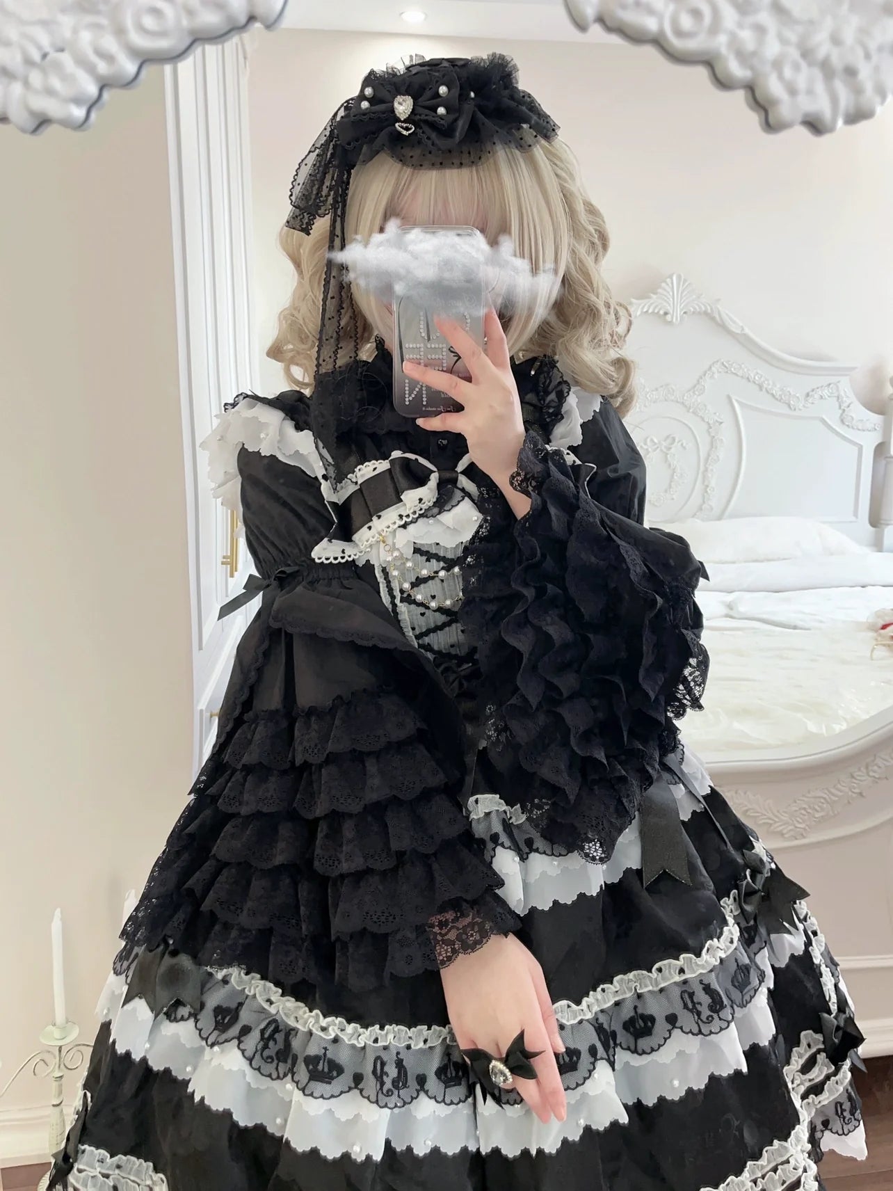 CheeseCat - Handmade Gothic Lolita Hat Anthony Cake Bow Lolita Hearwear