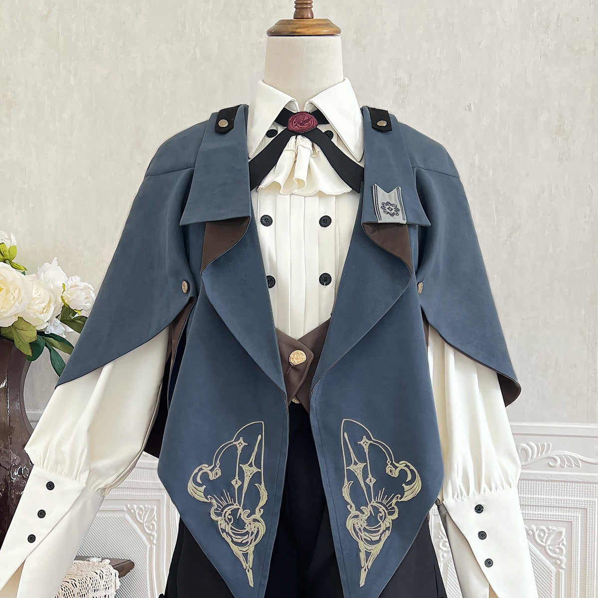 Designer's Gift - Narrative Poem - Ouji Lolita Shorts Suit with Shirt Cape and Vest
