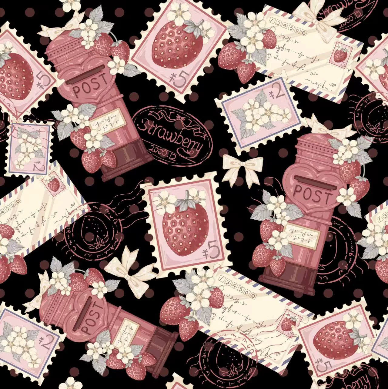 Strawberry Witch - Kawaii Lolita OP Dress, Strawberry Print