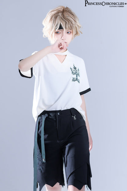 Princess Chronicles - LueYingGuiTan - Ouji Lolita White Embroidery Shirt