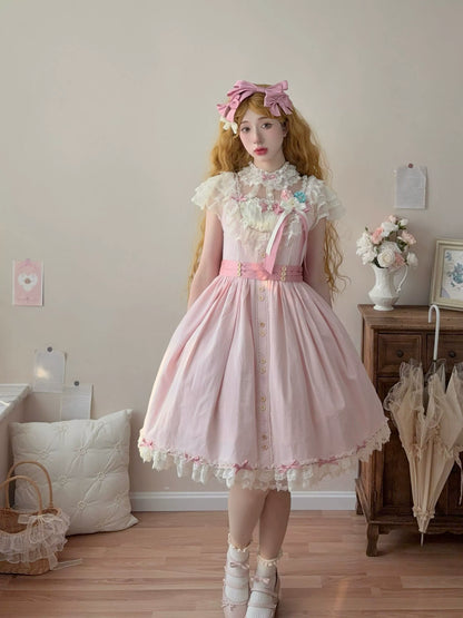 Uncle's Workshop - Fluttering Cherry Spring Strings - Cotton Sweet Lolita JSK Dress