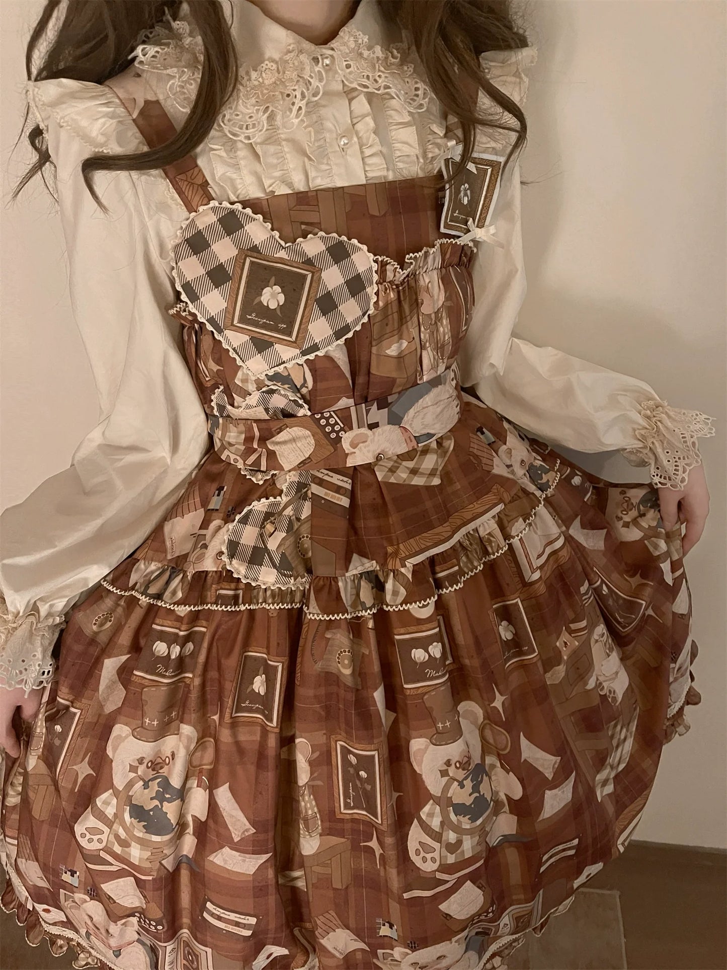 Babyblue - Gretel Bear - Vintage Lolita Dress Teddy Bear Prints Dress