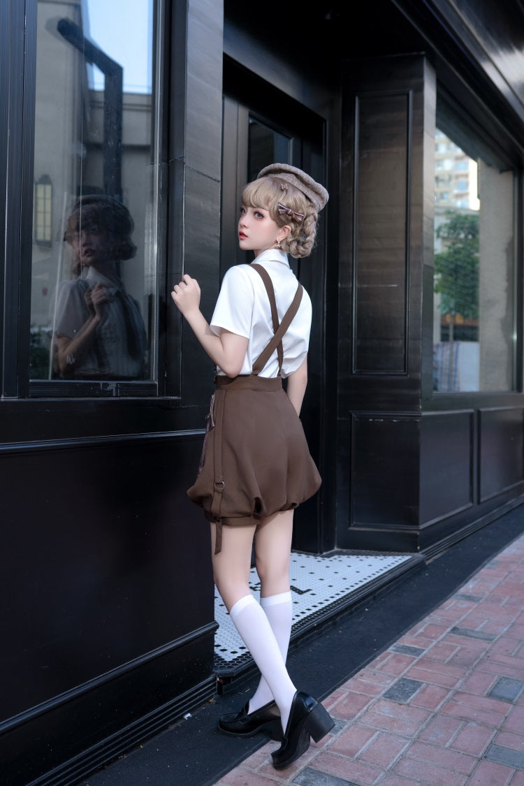 Letters from Unknown Star - Ouji Lolita Brown Short Set
