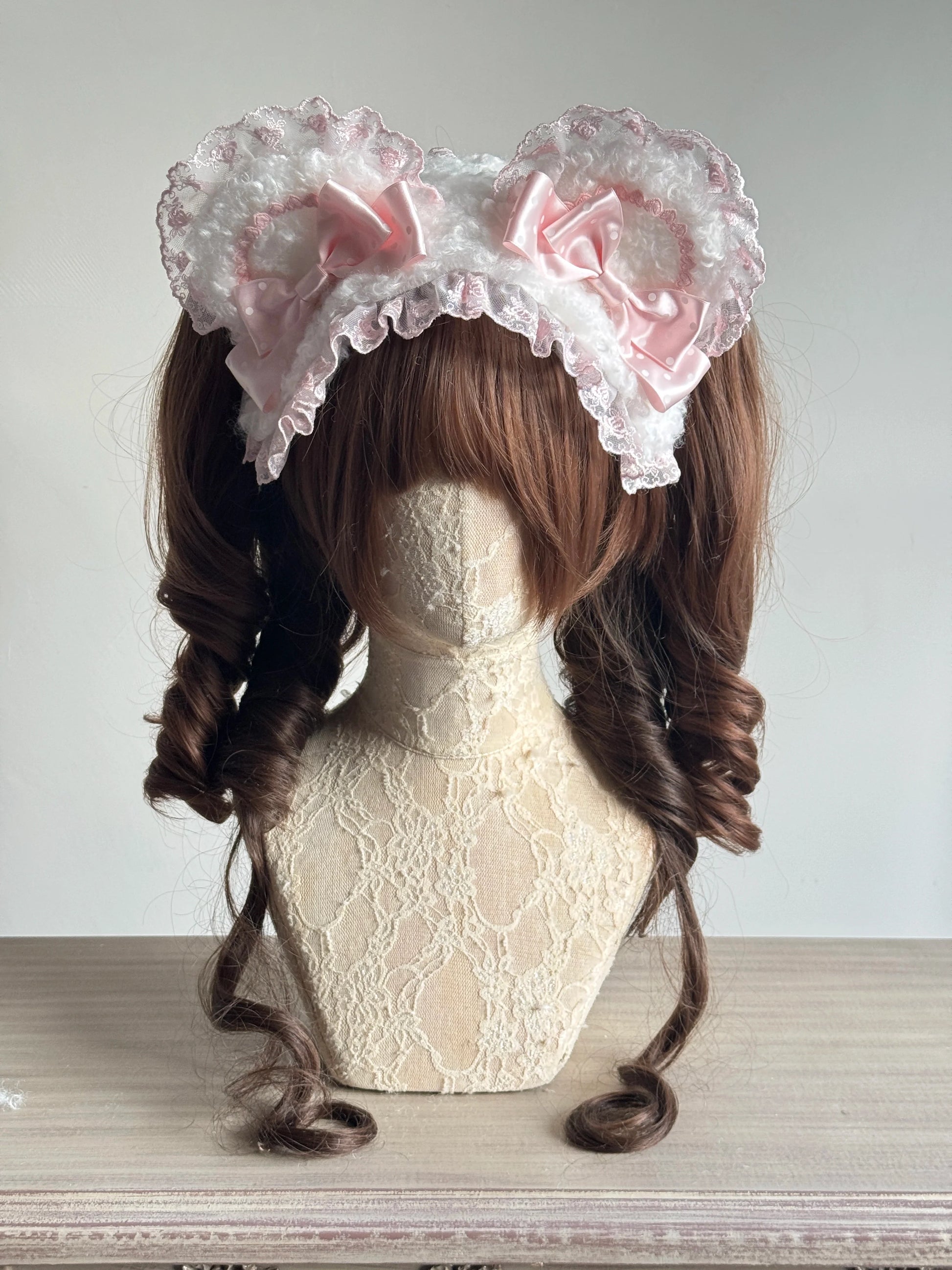 MAID - Sweet Lolita Handmade Lace Headband, Bear Ear Design