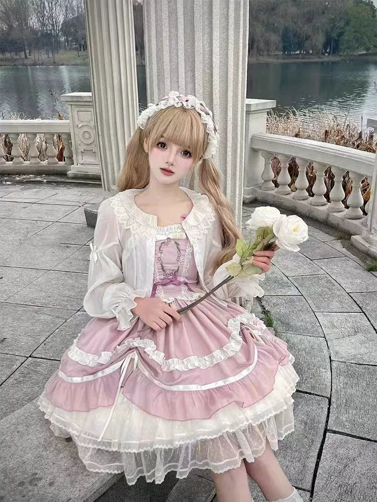 Teddy Bear - Sheer Lolita Cardigan Long Sleeve Lolita Cape Rabbit Ear