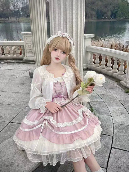 Teddy Bear - Sheer Lolita Cardigan Long Sleeve Lolita Cape Rabbit Ear