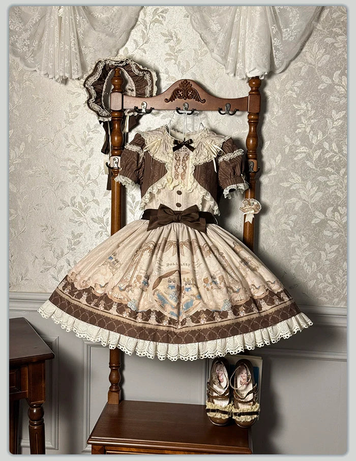 Alice Girl - Sea Salt Fairytale - Sweet Doll-like Lolita OP Animal Printed Lolita Dress