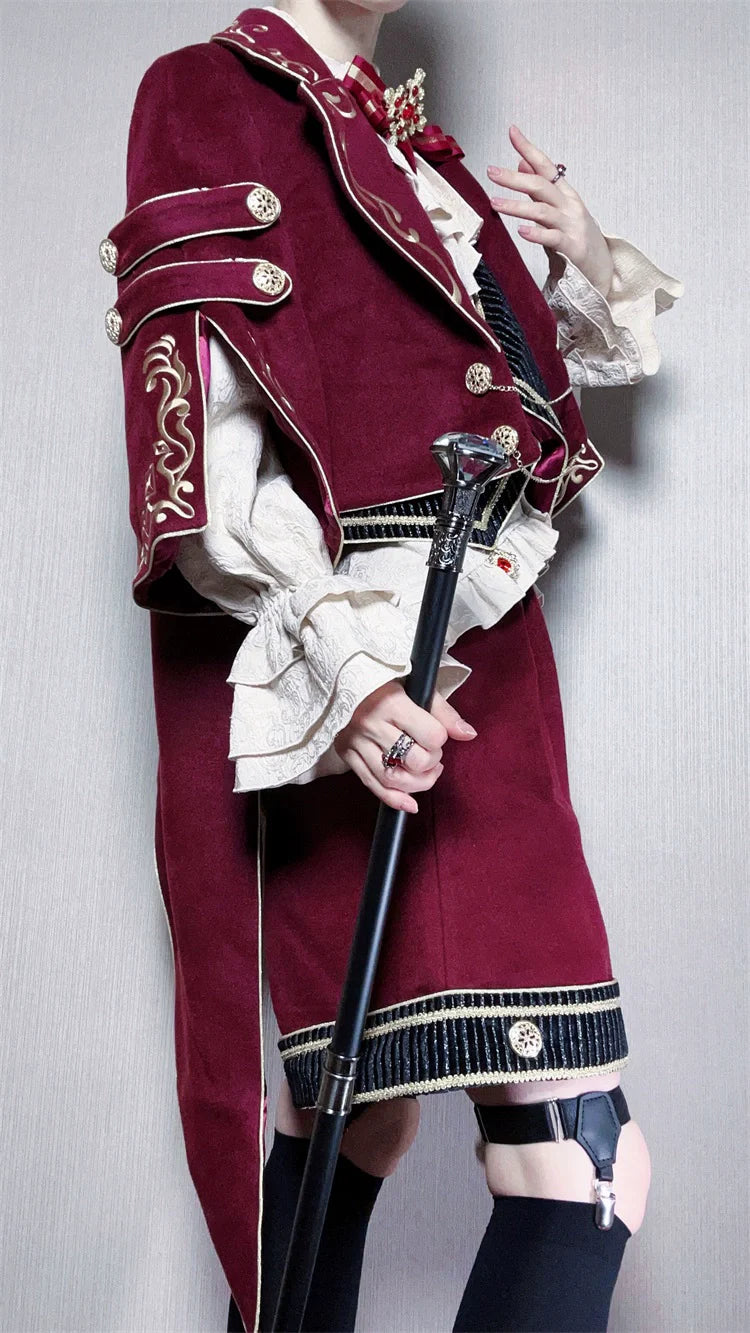 Letters from Unknown Star - Heir - Ouji Lolita Shorts Set Military Prince Lolita Coat and Blouse