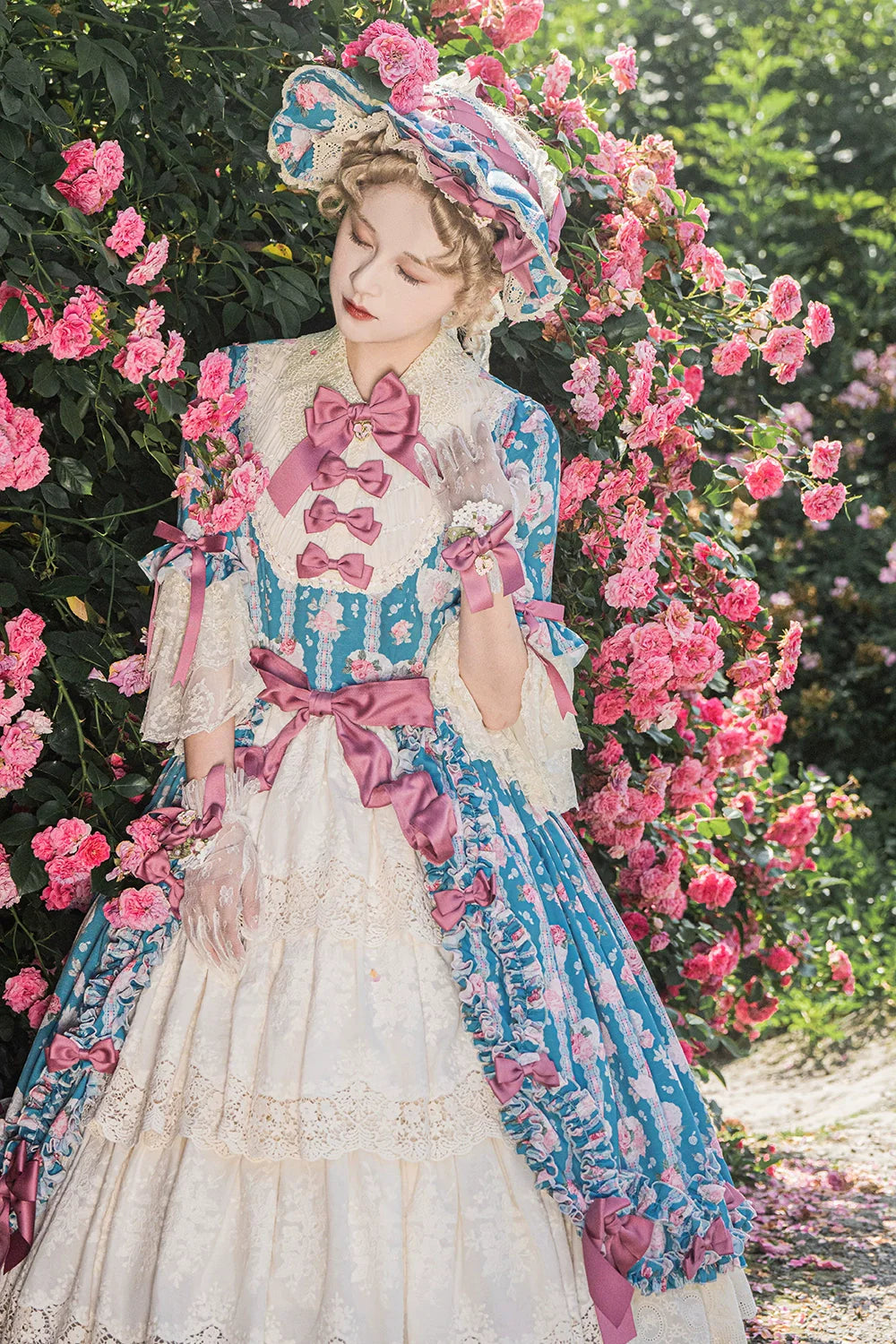 Miss Point - Lilyka Garden - Classic Lolita OP Dress Set Elegant Floral Wall Princess Sleeve