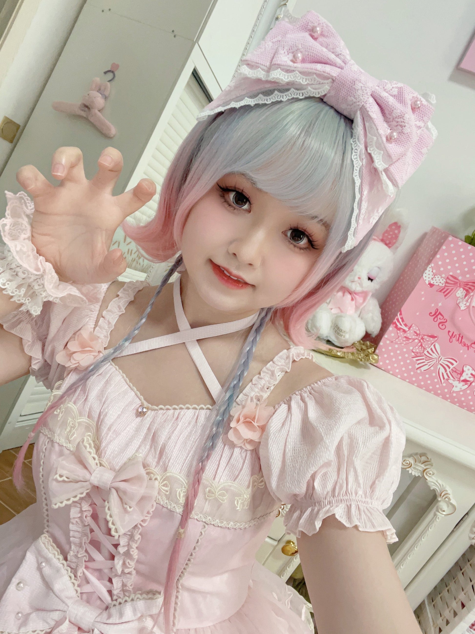 Cheese Cat - Sweet Lolita KC Lace Butterfly Lolita KC with Pearl