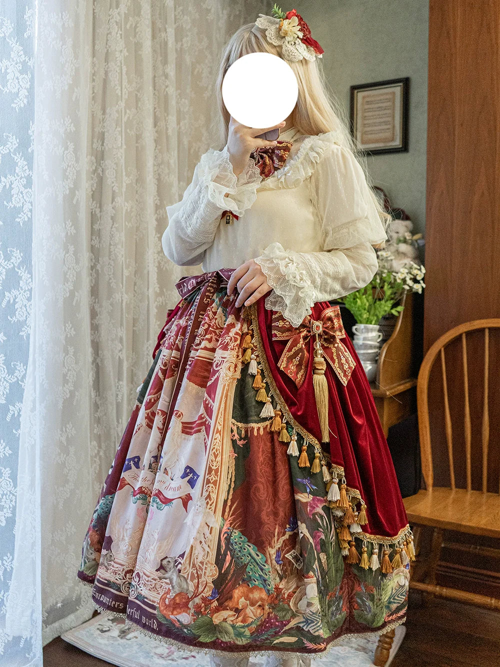 Miss Point - Kaleidoscope - Classical Lolita Shirt Dot Gauze Detachable Puff Sleeve Blouse Customized