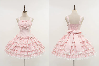 Nn Star - Half Sugar Ism - Sweet Lolita JSK Low Waist Dress With Tiered Hem