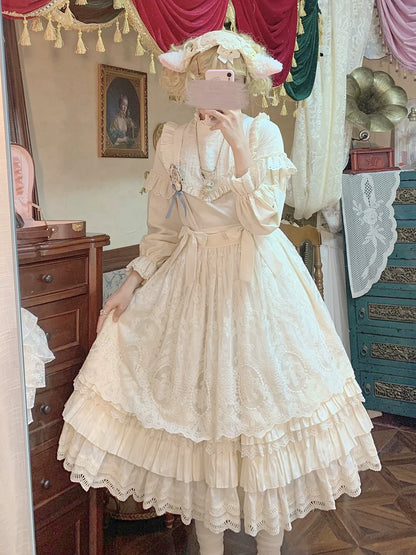 Miss Cube - Cool Sheep Whisper - Kawaii Retro Lolita SK with Detachable Suspenders