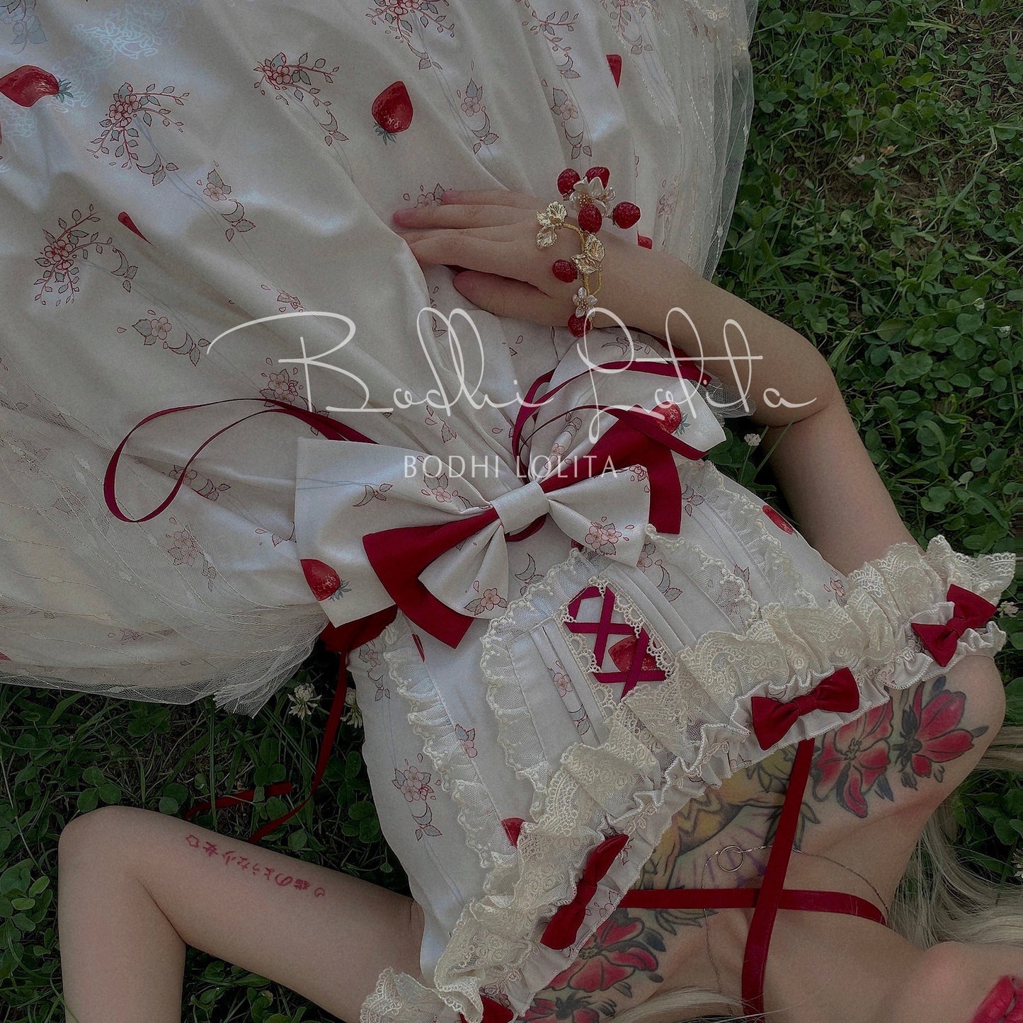 Bodhi Lolita - Strawberry Fruit Tea SP - Apricot Sweet Lolita Jumper Dress