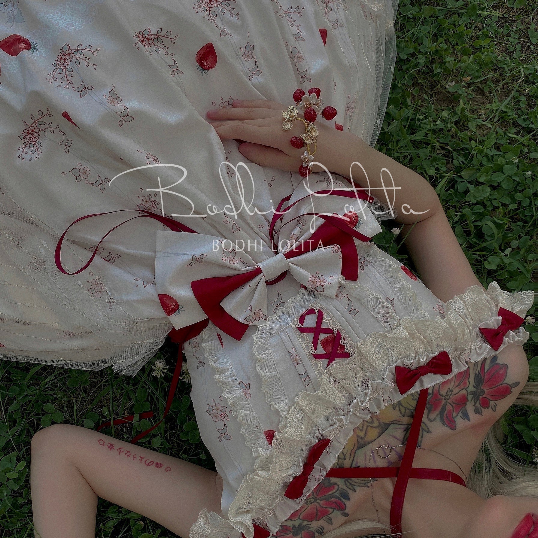 Bodhi Lolita - Strawberry Fruit Tea SP - Apricot Sweet Lolita Jumper Dress