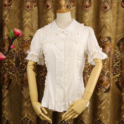 DMFS Lolita - Sweet Lolita Shirt Short Sleeve Chiffon Blouse