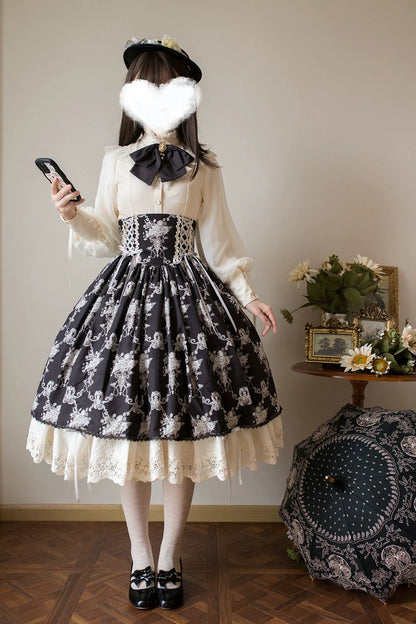 Miss Point - Customized Vintage Lolita Skirt Elegant Pullover Fishbone SK