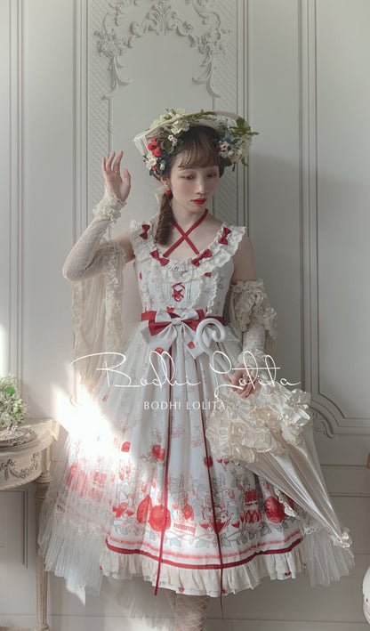 Bodhi Lolita - Strawberry Fruit Tea SP - Apricot Sweet Lolita Jumper Dress