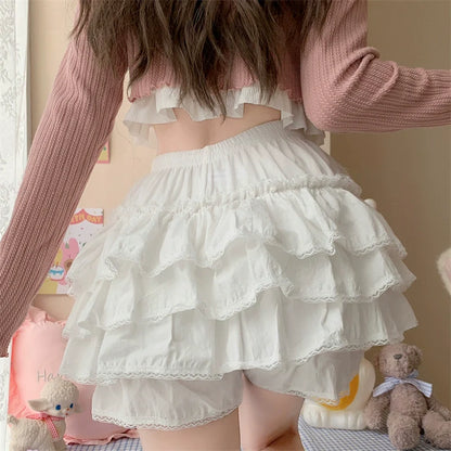 Sugar Girl - Cotton Lolita Bloomer, Loose Ruffled Hem Petticoat