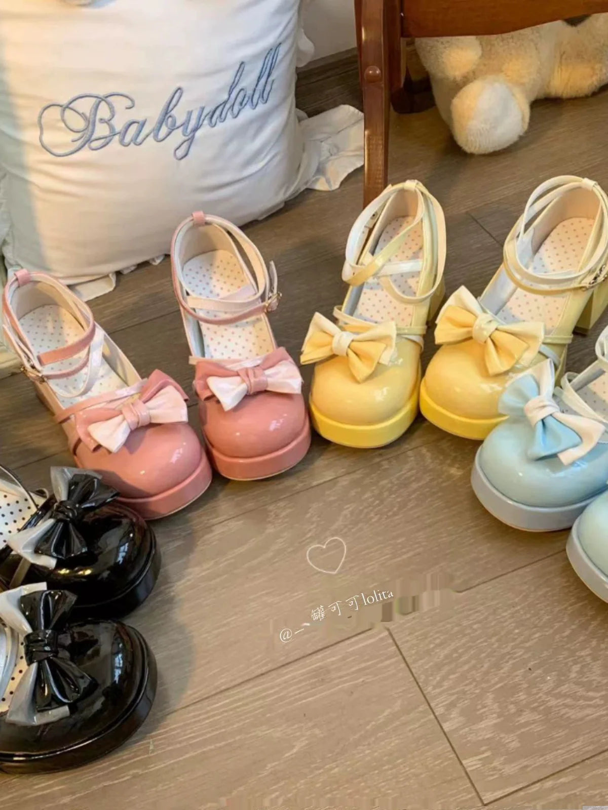 A Can of Cocoa - Heart Function - Sweet Lolita Shoes Gradient Color High Heels