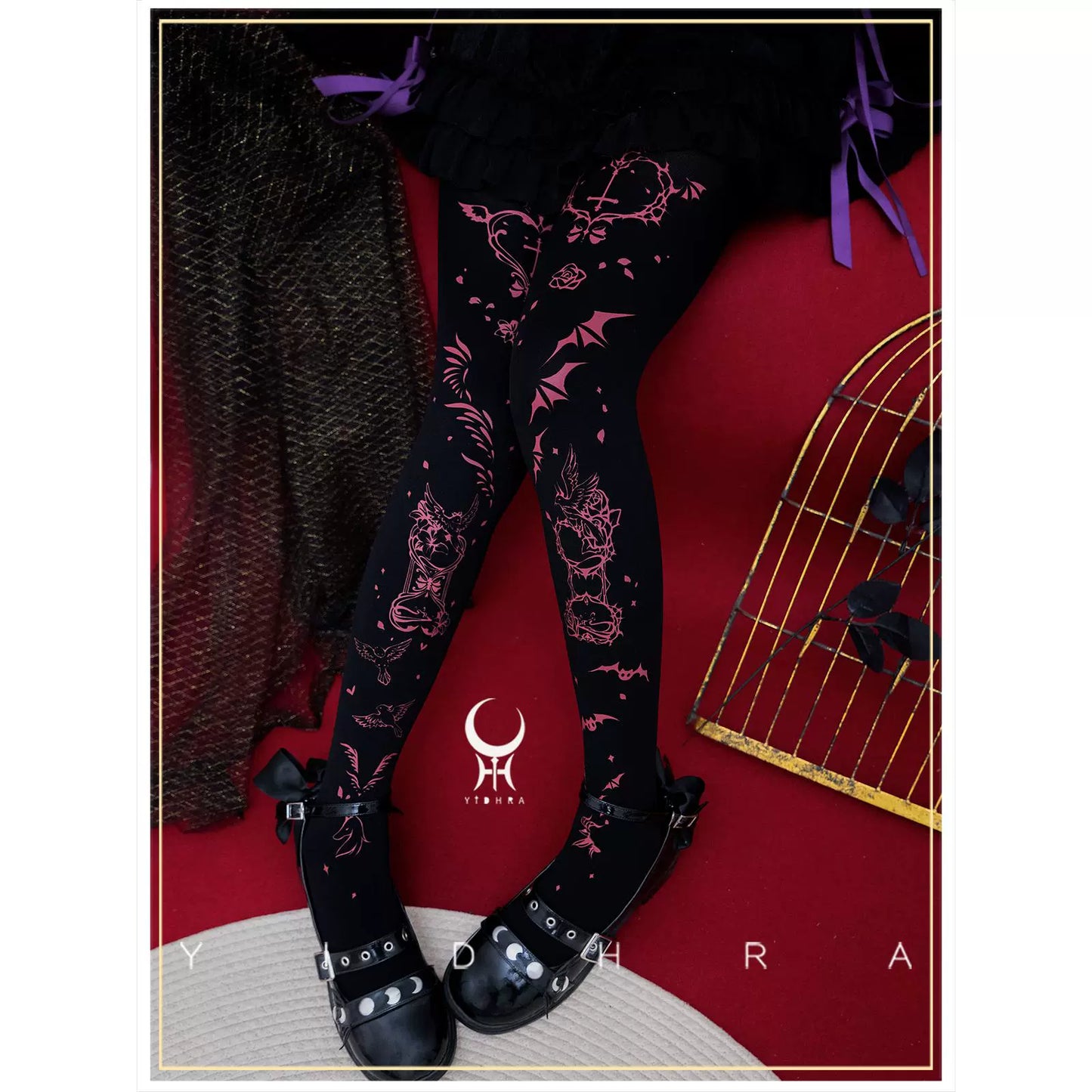 Yidhra - Angel&Devil - Gothic Lolita Pantyhose Printed Goth Tights