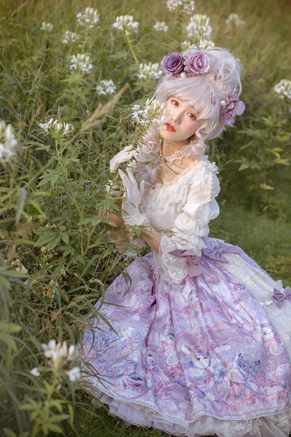 Miss Point - Elizabeth Meow - Classic Lolita Blouse Lotus Root Sleeve Lolita Shirt