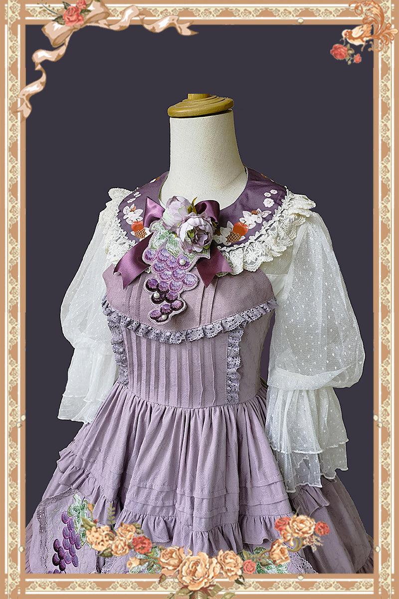 Infanta - Grape Manor - Country Lolita JSK Suit with Grape Embroidery