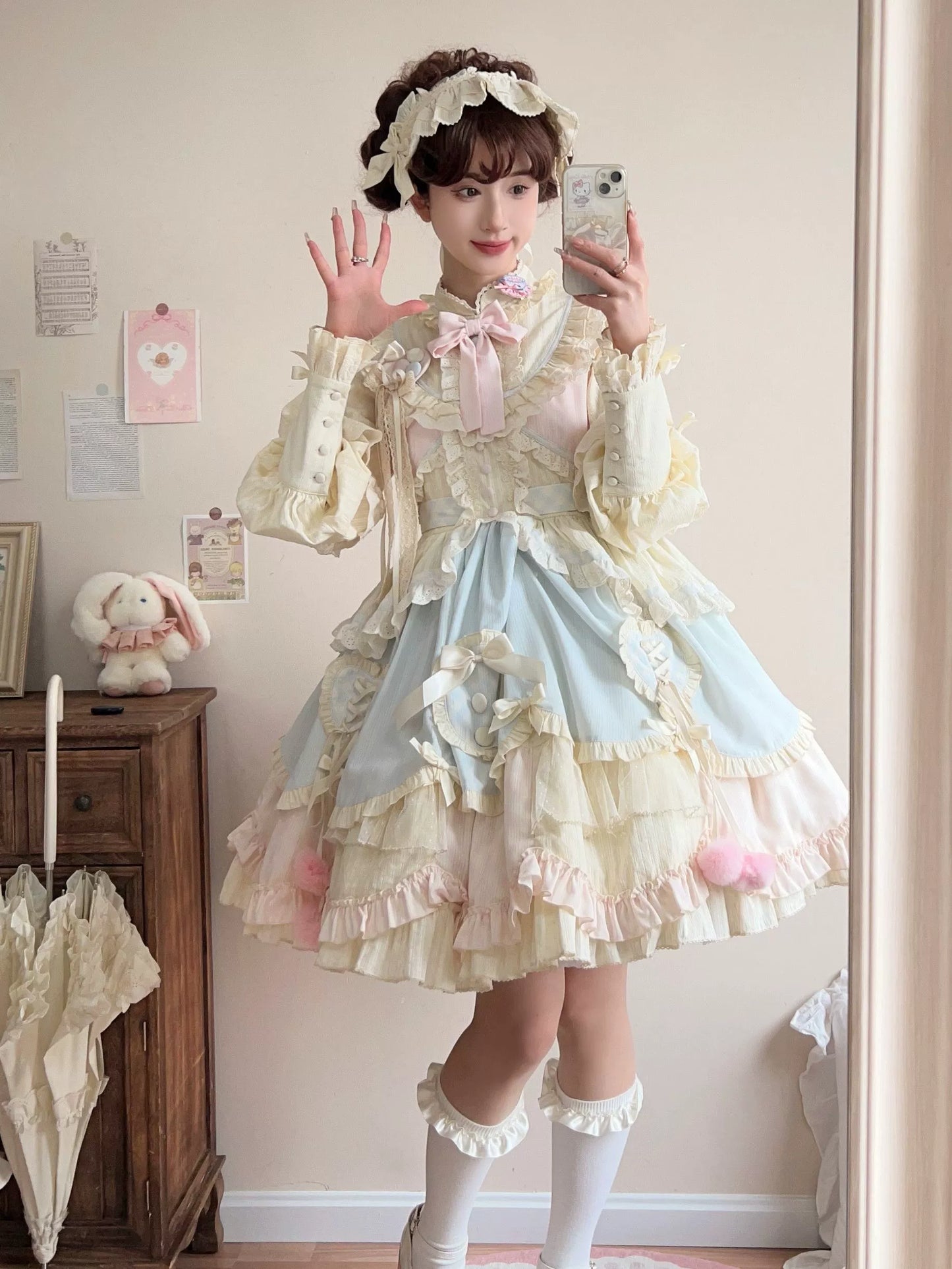 Uncle's Workshop - Sleep Macaron - Sweet Lolita OP Dress Solid Color Dress