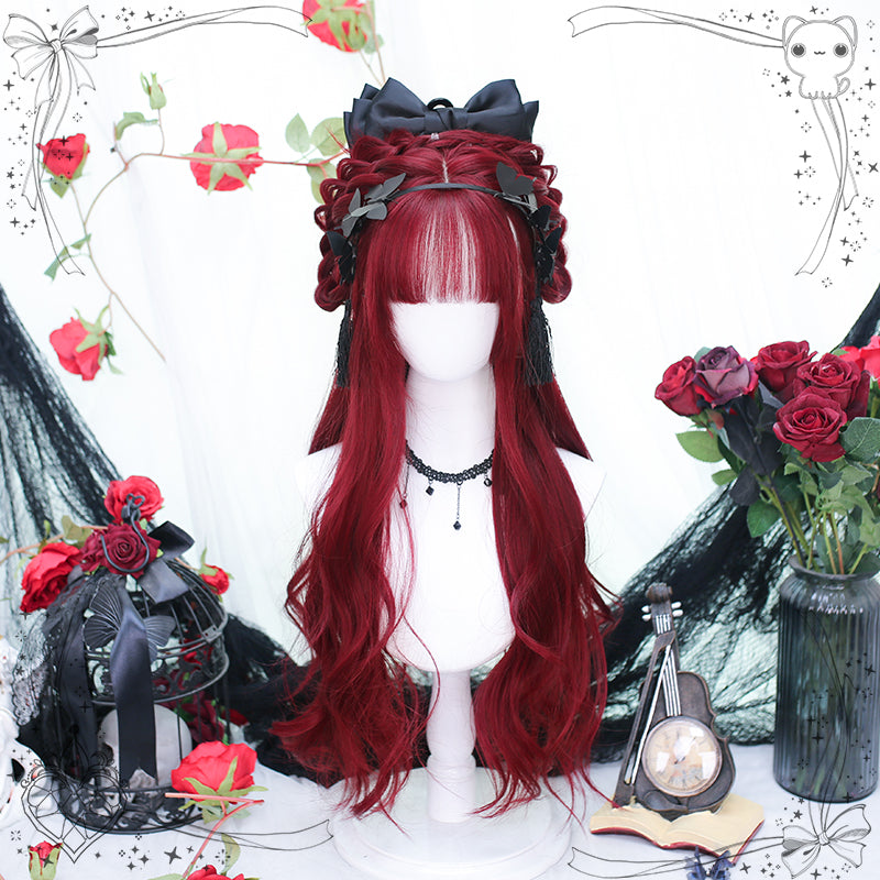 Dalao Home - Burning - Wine-red Long Curly Lolita Wig
