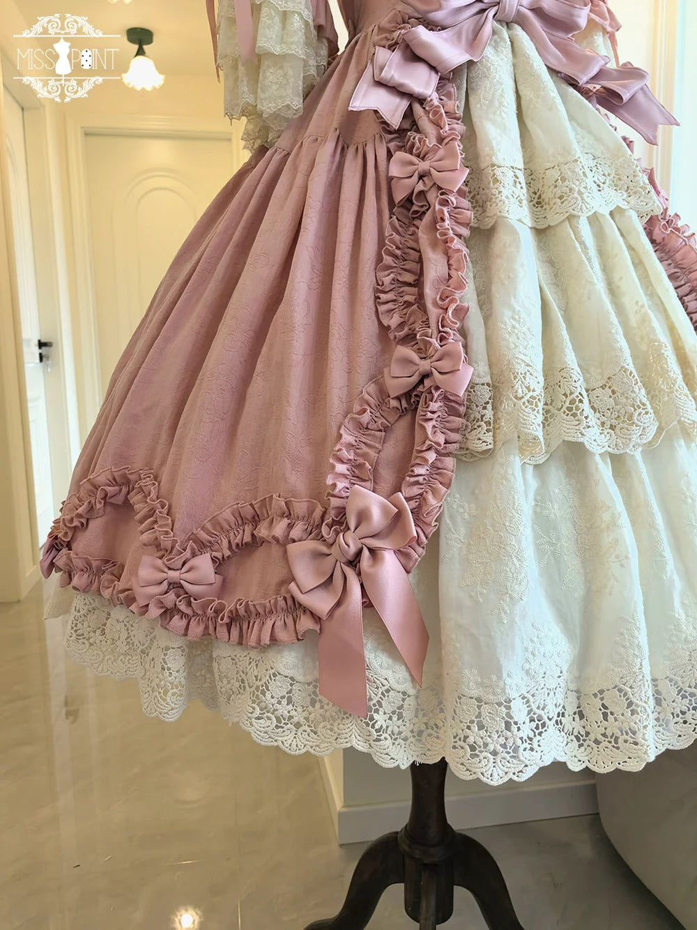 Miss Point - Lilyka Garden - Classic Lolita OP Dress Set Elegant Floral Wall Princess Sleeve