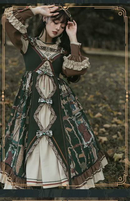YingLuoFu - Tarot - Elegant Lolita Dress Classicl Court Style Lolita OP Salopette