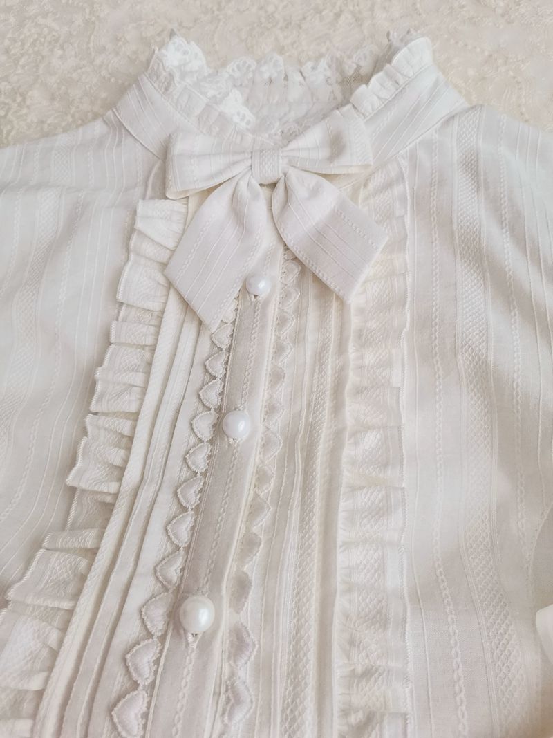 Yilia - Winter Mutton Sleeves Lace Flounce Lolita Blouse