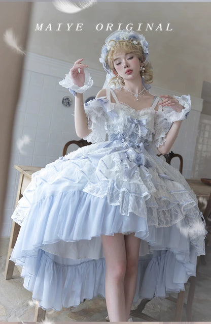 MieYe - Diana Rose - Bridal Lolita Dress Short Wedding OP with Accessories